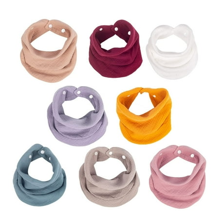 

Muslin Bandana Drool Bibs in 8 Colors for Teething and Drooling Soft and Absorbent Organic Cotton Multi-Layered Muslin Baby Bibs