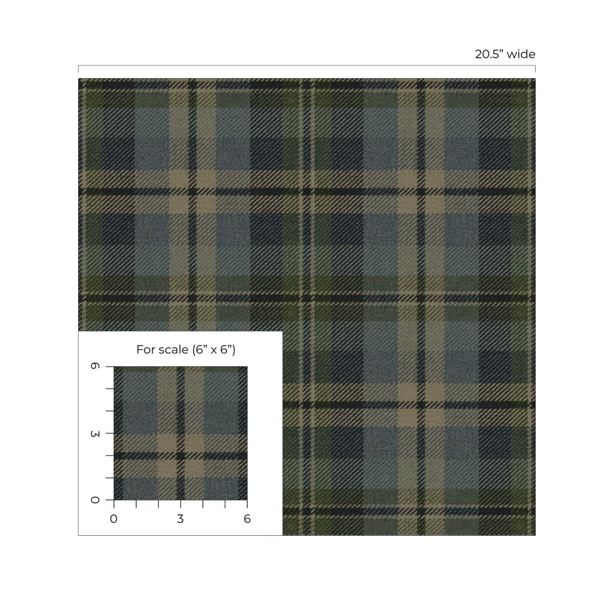 Harry & Grace Deep Sea Thornbury Tailored Plaid Peel and Stick Wallpaper - 20.5 in. W x 18 ft. L Roll