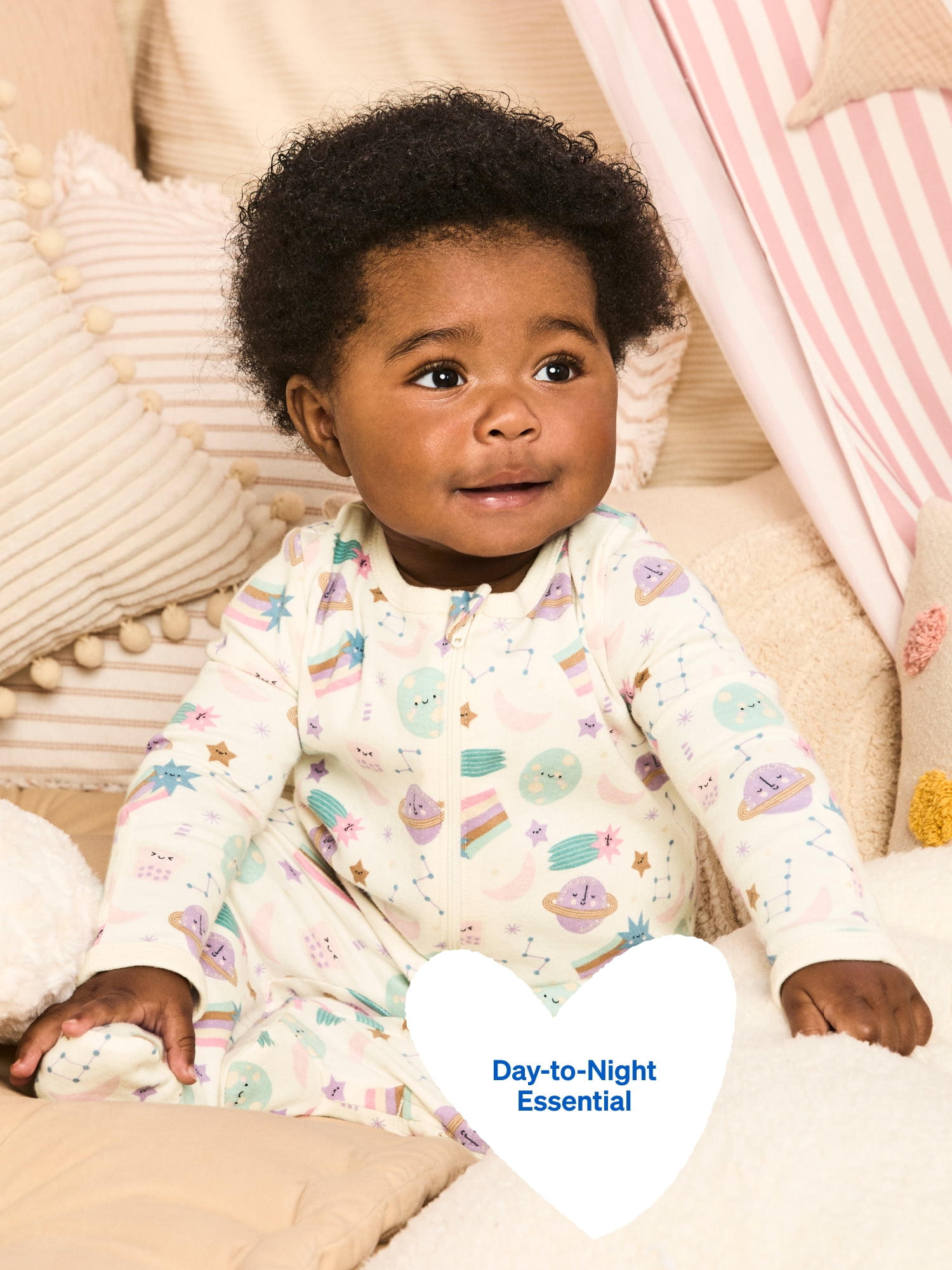 Garanimals Newborn & Baby 100% Cotton Footed Sleep & Play, Sizes Newborn–9M, 2-Pack