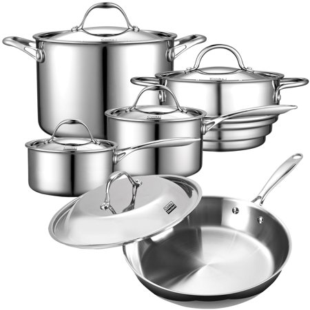 Cooks Standard 10-pc Stainless Steel Multi-ply Clad Cookware Set - Walmart.com
