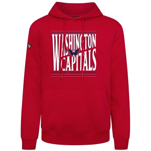 Men's Levelwear Red Washington Capitals Podium Powerhouse Pullover Hoodie