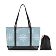 thumbnail image 7 of FORMRS Canvas Laptop Tote Bag for Women with 15.6" Computer Compartments Shoulder Handbag, Gray Snowflake, 7 of 7