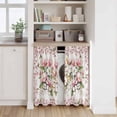 thumbnail image 6 of Spring Floral Kitchen Curtain for Berdoom Living Room Cafe 45 Inch Length, Retro Pink Orchid Flowers Leaves Botanical Tiers Curtains Light Filtering Drapes Window Treatment 2 Panels 52"Wx45"L, 6 of 8