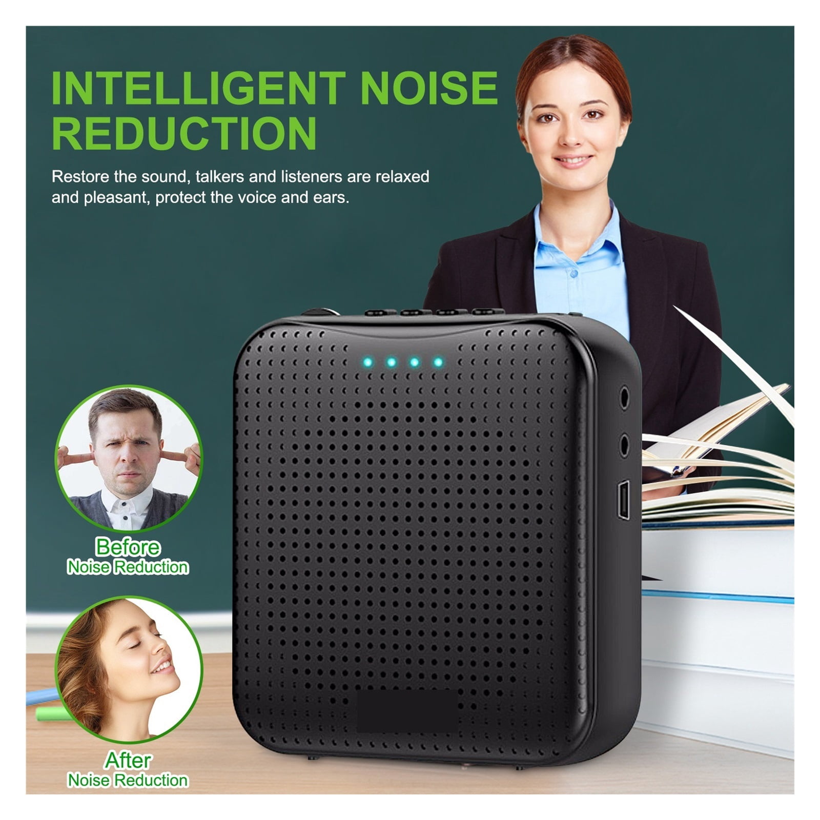 Voice Amplifier 5W 2200mAh Multifunctional Portable Voice Speakers With Microphone For Teacher Tour Guide Speech Meeting ,High Sound