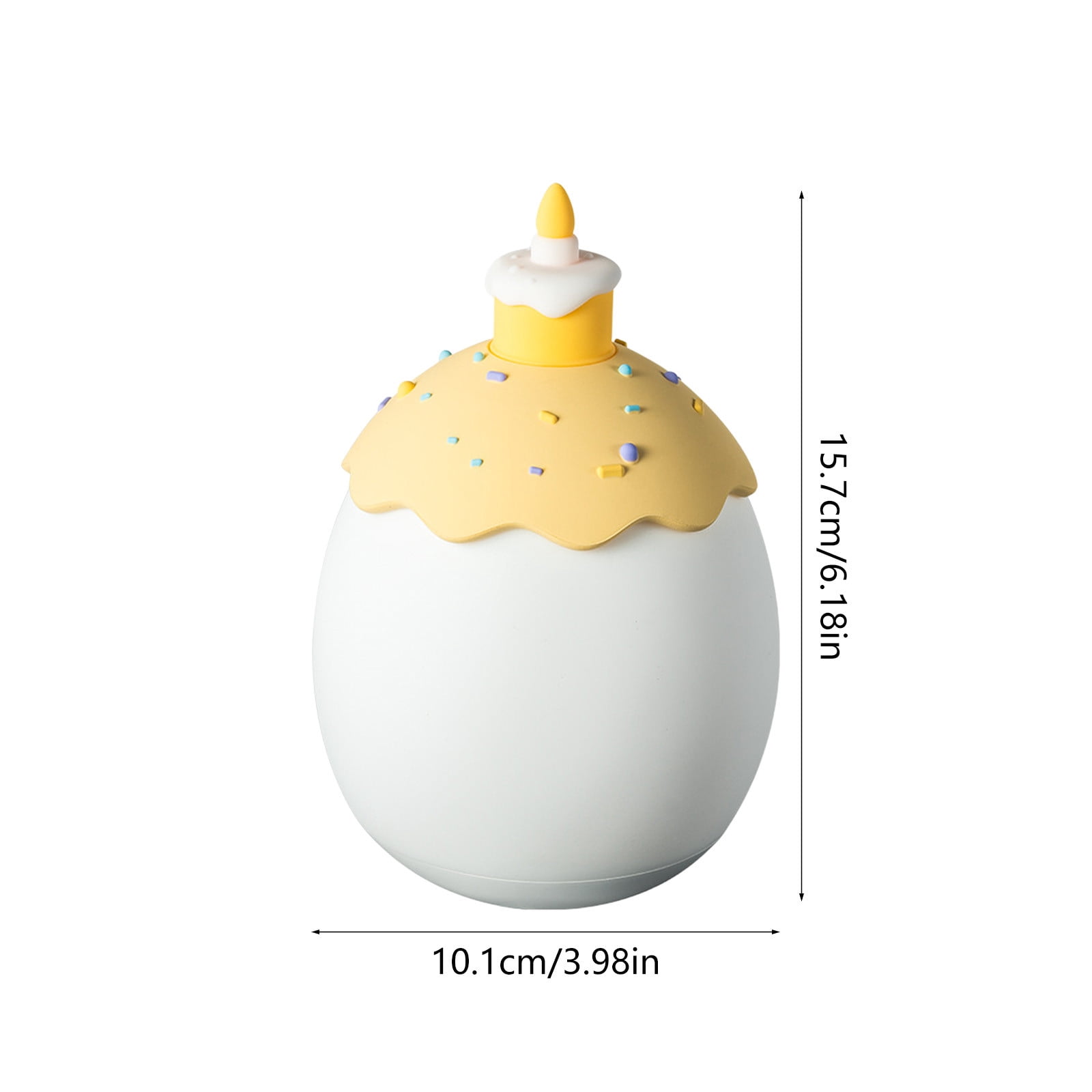 FEOLGEHLY Night Light for Kids, Rechargeable Plastic Bedside Lamp, Egg Baby Nursery Night Lamp, Portable DIY Hand-Painted Custom Light for Kids Bedroom, Birthday Cake