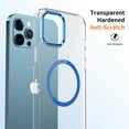 thumbnail image 3 of Magnetic for iPhone 12 Pro Max Clear Case Compatible with Magsafe Military-Grade Protection Shockproof Phone Bumper,Anti-Scratch Drop Proof Anti-Fingerprint Clear Hard Back Cover Back,Blue, 3 of 9