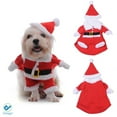 thumbnail image 3 of Deago Dog Cat Christmas Santa Claus Costume, Funny Pet Cosplay Outfits with Hat, Puppy Fleece Warm Apparel Clothes for Xmas (Red, S), 3 of 7