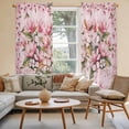 thumbnail image 2 of Pink Orchid Kitchen Curtain for Berdoom Living Room Cafe 72 Inch Length, Spring Floral Flowers Leaves Botanical Tiers Curtains Light Filtering Drapes Rod Pocket Window Treatment 2 Panels 52"Wx72"L, 2 of 8
