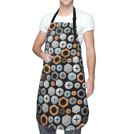 

Cauagu Colorful Screws Aprons with Pockets Waterproof Apron for Women Kitchen Cooking Apron Adjustable Bib Aprons Chef Apron for Cooking Drawing Crafting