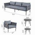 thumbnail image 3 of PATIOEASY 5-Piece Outdoor Conversation Furniture Set with Seat Cushions,All-Weather Patio Conversation Set Outdoor Furniture for Backyard Balcony-Gray, 3 of 9