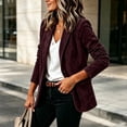 thumbnail image 5 of Caywon Women's Suit Jackets, Blazers & Sport Coats, Collared Button Front Long Sleeve Padded Shoulder, Work Office Casual, 5 of 9