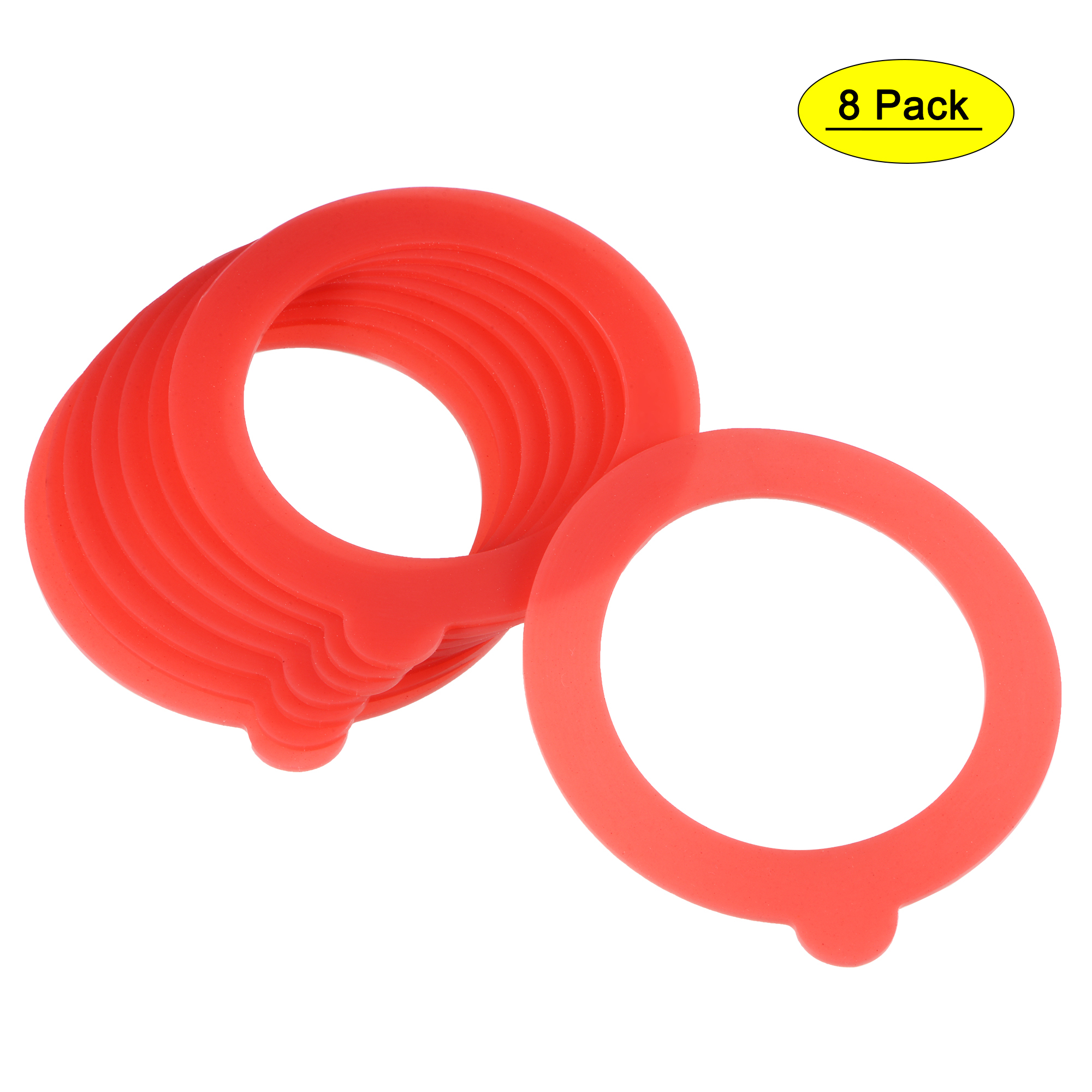 Uxcell Airtight Silicone Jar Gaskets Canning Sealing Rings Replacement 8 Pack Red