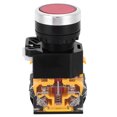 thumbnail image 2 of 5 unids 22mm 37V-440V Interruptor de Botón de Auto Bloqueo Interruptor de Botón sin Luz (Rojo), 2 of 8