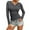 Dark Gray, variant on Womens Undershirts Ribbed Long Sleeve T Shirt Fall Slim Fit Basic Top Soft Stretch Knit Casual Tunic Blouse