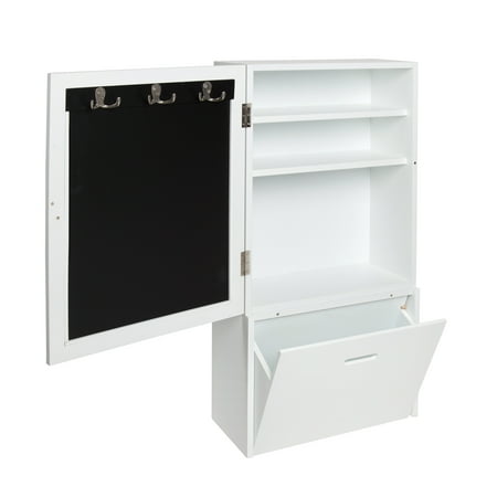 Kate And Laurel Stowe Wall Storage Cabinet With Magnetic Chalkboard Kate And Laurel Stowe Wall Storage Cabinet With Magnetic Chalkboard Front Large Pull Out Drawer 18 X 36 Inches White