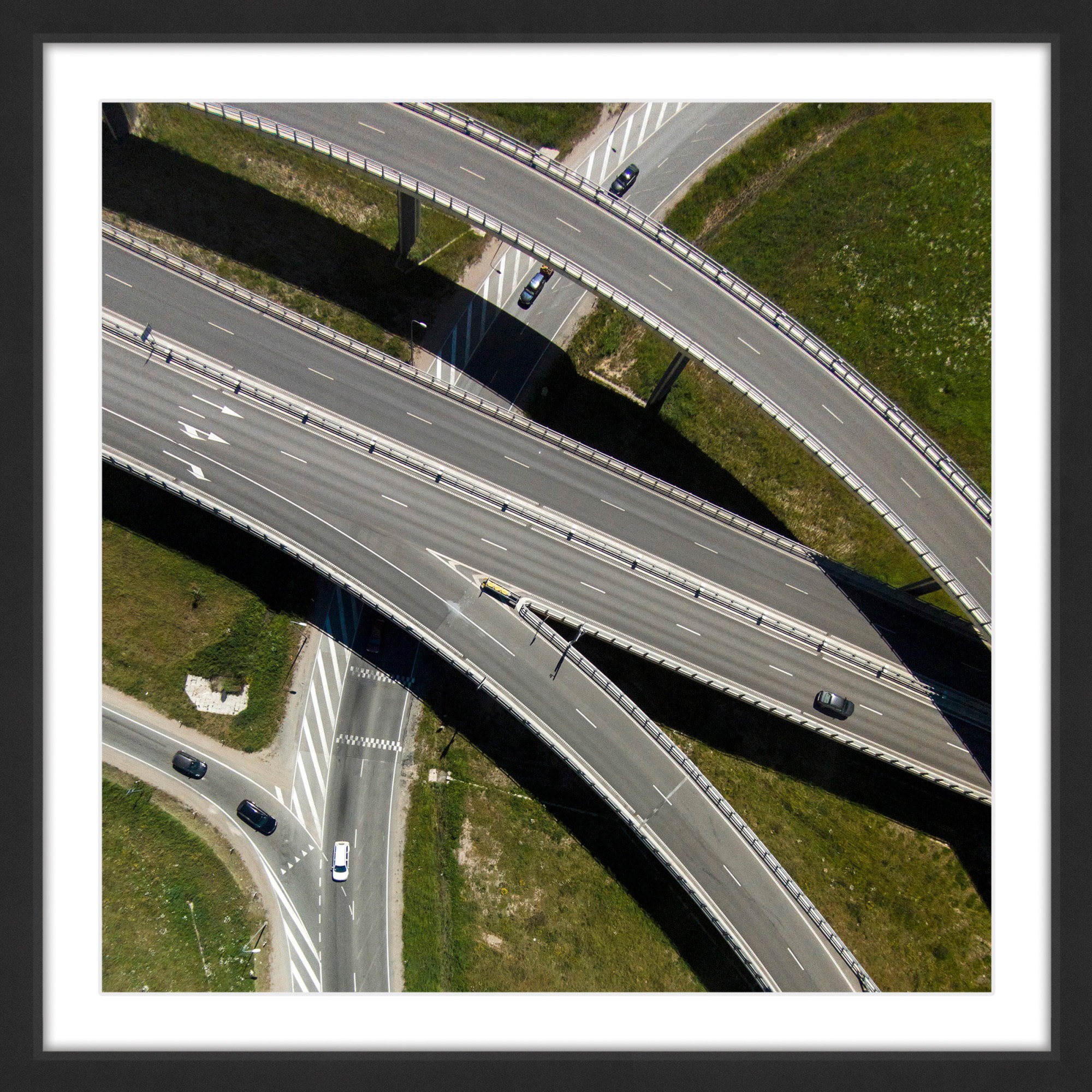 Marmont Hill "Highways" By Karolis Janulis Framed Painting Art Print, 18.0" x 1.5"