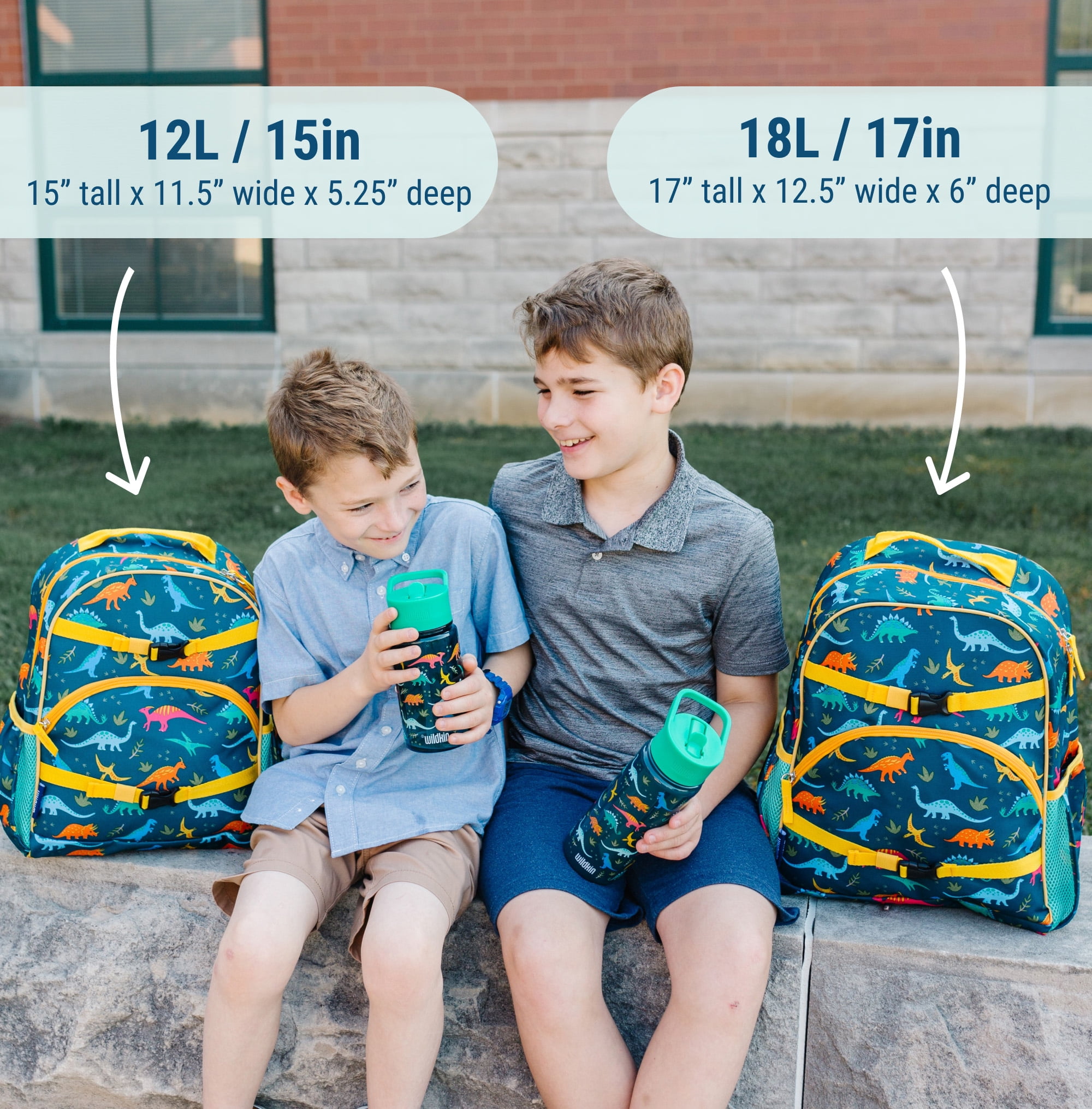 Wildkin Kids Jurassic Dinosaurs ECO rPET Next Gen Backpack - 15 Inch / 12L