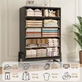 thumbnail image 5 of Black & Oak 6 Drawer High Dresser - Freestanding High Drawer Dresser with Storage, Wooden Storage Cabinet, 5 of 9