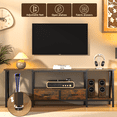 thumbnail image 7 of Behost TV Stand for 75 Inch, Dresser TV Stand with 2 Large Dresser Drawers, Entertainment Center with 3 Open Storage Shelf, Rustic Brown, Large, 7 of 7