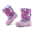 thumbnail image 4 of Kushyshoo Girls Snow Boots with Faux Fur Lining Purple Unicorn Warm Winter Shoes for Kids Size 1, 4 of 8