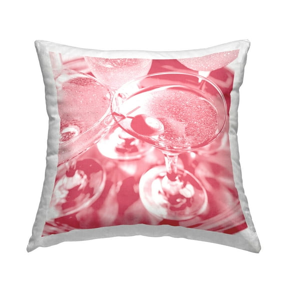 Stupell Industries Pink Abstract Martini Decorative Printed Throw Pillow Design by Lil' Rue