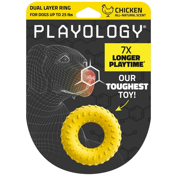 Playology Dual Layer Ring Toy For Small Dogs Chicken