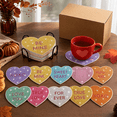 thumbnail image 3 of Diamond Painting Coasters with Holder,DIY Heart Shaped Coaster Diamond Art Kits for Beginners, Adults Small Diamond Painting Kit Art Craft Supplies(8 Pcs ), 3 of 4