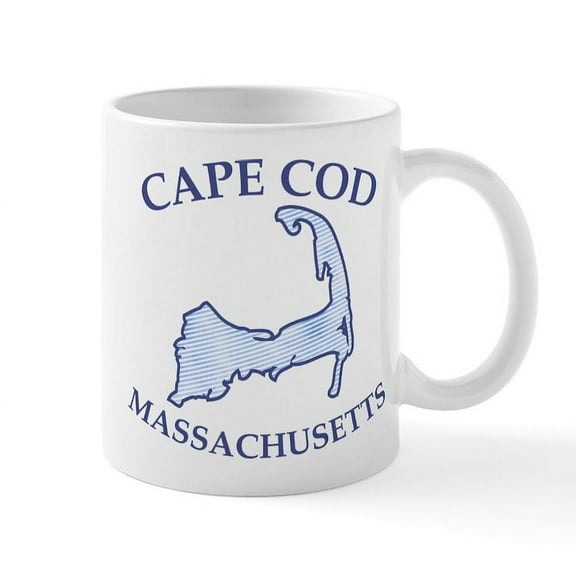 CafePress - Preppy Vintage Blue Cape Cod Mug - 11 oz Ceramic Mug - Novelty Coffee Tea Cup