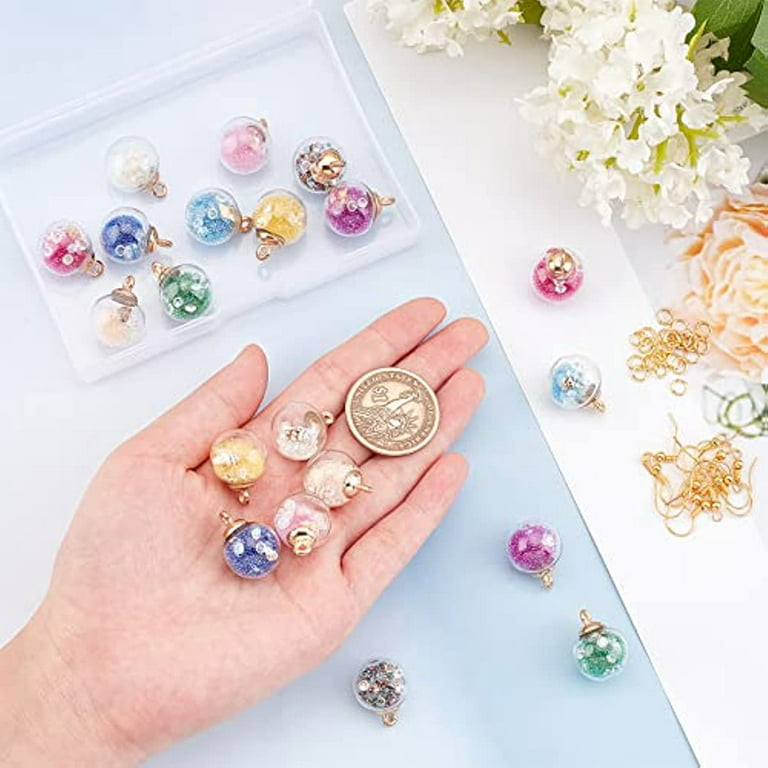 1 Box DIY 10 Pairs Acrylic Flower Charms Petal Charm Drop Earrings