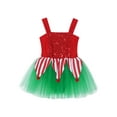 thumbnail image 6 of iiniim Girls Christmas Ballet Dance Dress Leotard Mrs Santa Elf Costume for Performance Red 10, 6 of 7