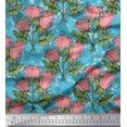 thumbnail image 1 of Soimoi Cotton Duck Fabric Leaves & Rose Flower Print Fabric by the Yard 42 Inch Wide, 1 of 1