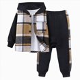 thumbnail image 4 of Tkrady Baby Boy Winter Clothes 3T 4T 5T 6T 7T 2 Piece Plaid Hoodie and Pants Outfit Kids Boys Fall Winter Sweatsuit Set Baby's Clothing Set, 4 of 4