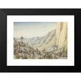 thumbnail image 2 of Harry Morley 14x11 Black Modern Framed Museum Art Print Titled - Pilgrimage of Santa Trinita, Vale Abruzzi Pietra (1900-35), 2 of 5