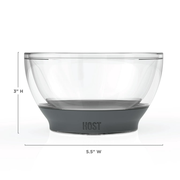Host Ice Cream FREEZE Bowl - Double Walled Insulated Dessert Bowl, Grey 