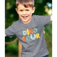 thumbnail image 3 of Dino Four Birthday Shirt for Boys & Girls Dinosaur 4th Birthday Party Tshirt for Kids Granite Heather Shirt 3T, 3 of 5