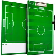 Elite Clipboards Dry Erase Soccer Coaches Clipboard | Double-Sided Soccer Coach Marker Board