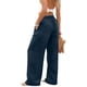 thumbnail image 4 of Pincandy Women's Solid Color Stretch Denim Leggings - 2 Pockets, Loose Wide Leg Fit, Perfect for Gym, Workout & Casual Wear, 4 of 7
