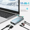 thumbnail image 2 of Duomigo 11-in-1 USB-C Hub Adapter with 4K HDTV, VGA, Type C PD, USB 3.0, RJ45 Ethernet, SD/TF Card Reader, 3.5mm Aux - Docking Station for MacBook Pro/Air, 2 of 8