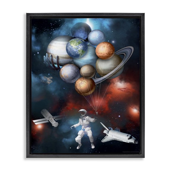 Stupell Industries Modern Black Floating Frame Canvas Art, 17 x 21, by Reinders