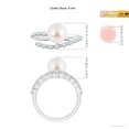 thumbnail image 4 of Angara Japanese Akoya Cultured Pearl Solitaire Ring with Diamonds in 14K White Gold for Women | June Birthstone Jewelry for Her, 4 of 8