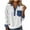 White, variant on SELONE Collar Button up Shirt Women Sweatshirts Long Sleeved Denim Patchwork Pullover with Pocket Color Block Outerwear