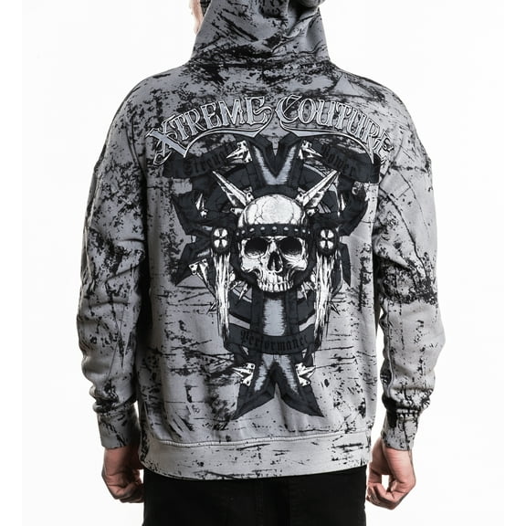 Xtreme Couture By Affliction Unisex Oversized Boxy Pullover Hoodie Cannon