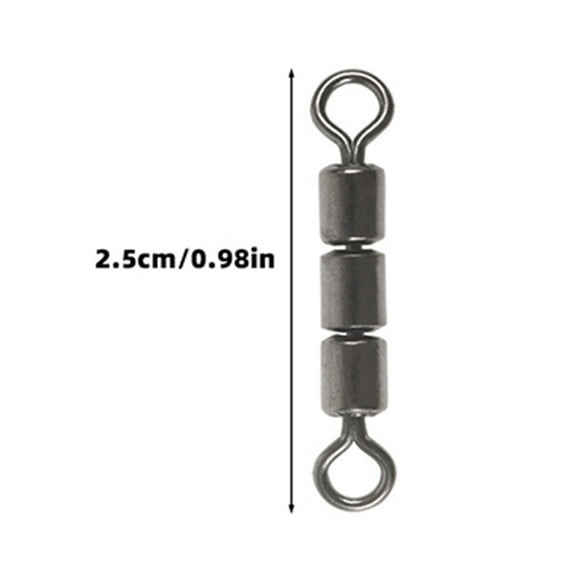 High Speed 3 Roller Catfish Rig Swivels Fishing Leader Lure Connector Stainless Steel Saltwater Freshwater 10pcs