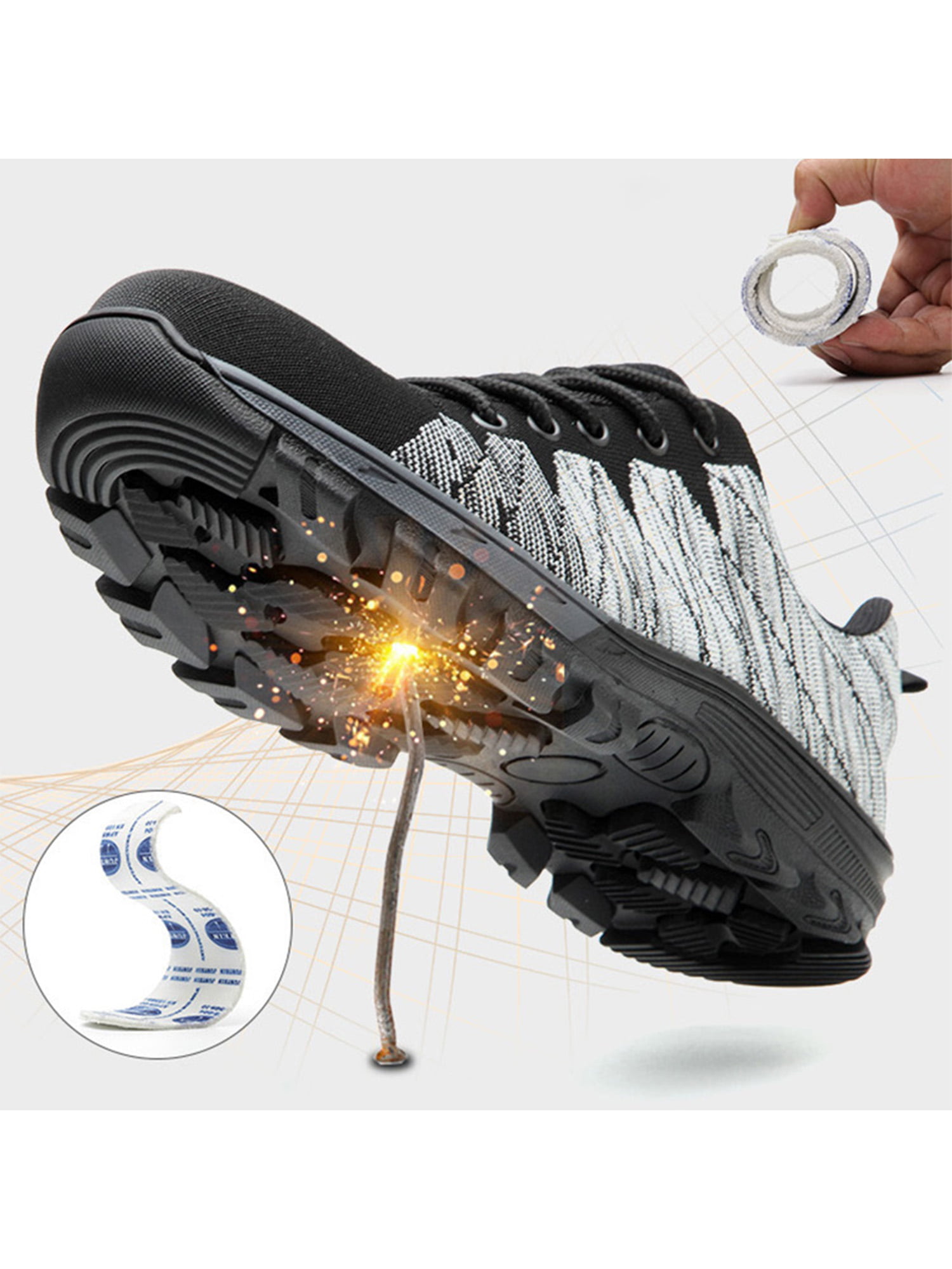 Details about   Mens Indestructible Safety Work Shoes Steel Toe Boots Lightweight Sneakers Sale 