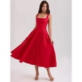thumbnail image 3 of Off-the-shoulder halter-neck high-waisted midi dress, 3 of 9