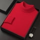 thumbnail image 4 of Suéter de color sólido para hombre de mediana edad, suéter de cuello alto medio casual de moda, camisa base, 4 of 4