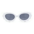 thumbnail image 2 of Womens Fluffy Cloud Shape Oval Plastic Sunglasses White Black, 2 of 4