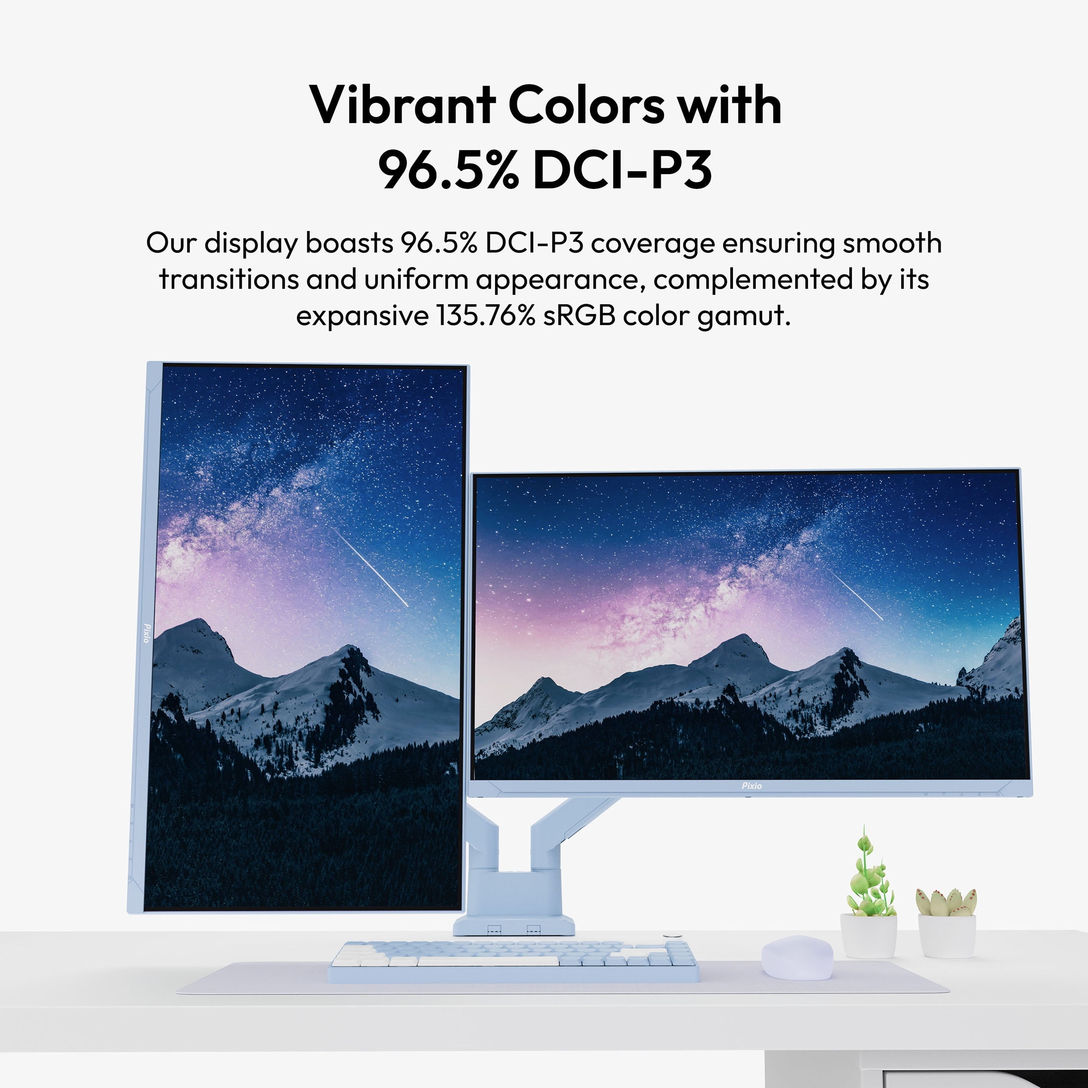 Pixio PX278 Wave Blue 27 inch 180Hz Refresh Rate QHD 1440p Resolution Fast IPS Panel 1ms GTG Response Time Blue Gaming Monitor with Adaptive Sync