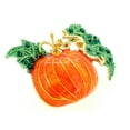 thumbnail image 2 of Enamel Fall Pumpkin Halloween Crystal Lapel Pin, 2 of 3