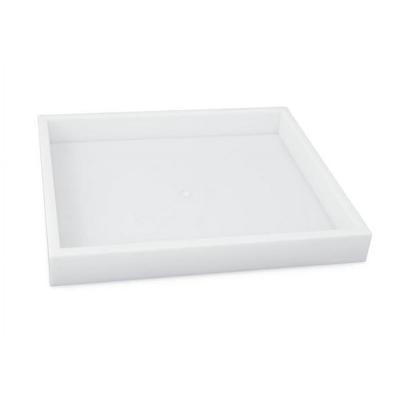 Stackable White Plastic Utility Tray Half Size 1" H